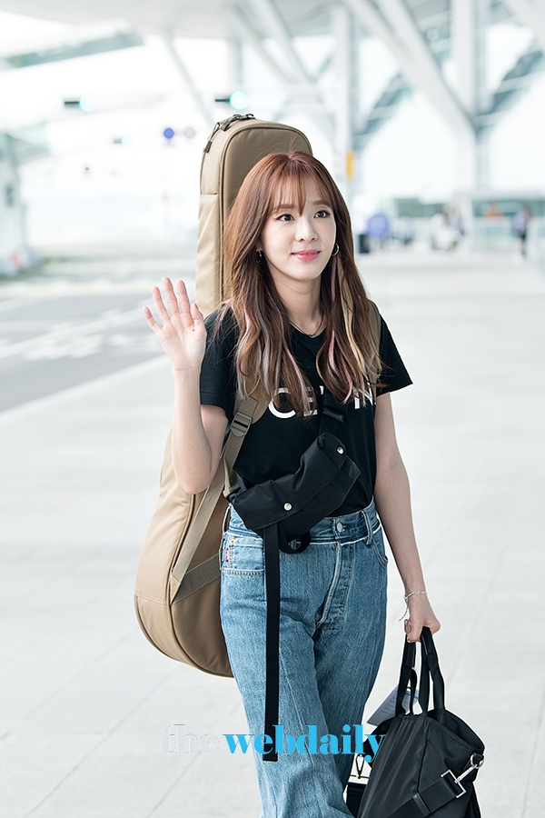 산다라박, 인천국제공항 출국 현장