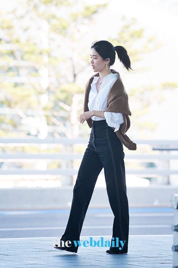 김태리, 인천국제공항 출국 현장