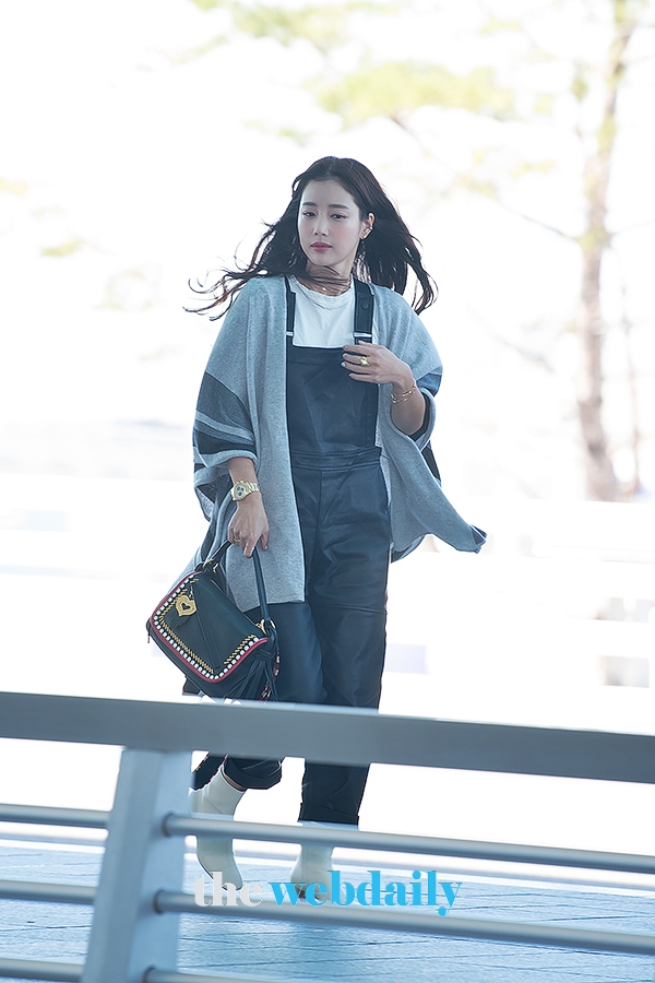 기은세, 인천국제공항 출국 현장