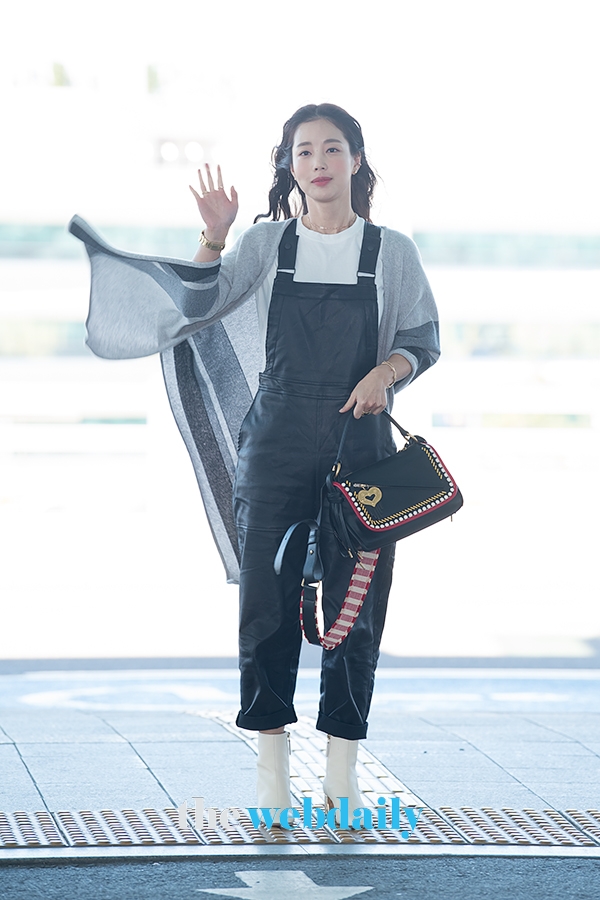 기은세, 인천국제공항 출국 현장