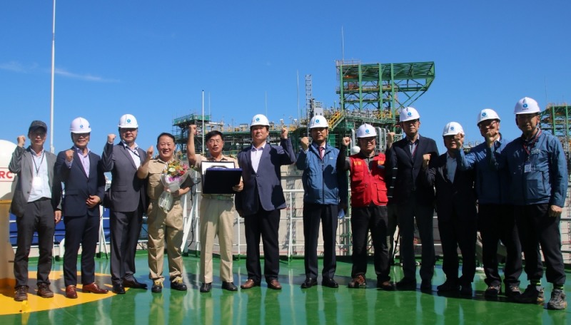 한국가스공사 제주기지 LNG 수송선 입항식. (사진=한국가스공사)