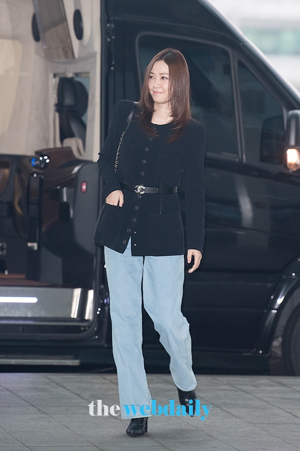 손태영, 인천국제공항 출국 현장