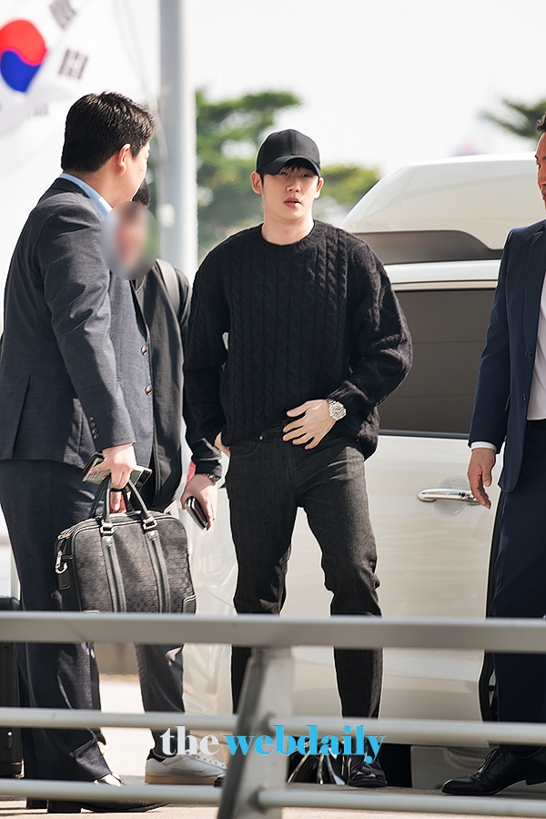 정해인, 인천국제공항 출국 현장