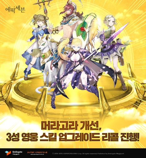 에픽세븐의 영웅 스킬 강화 시스템 편의성 개선 업데이트 안내 이미지. 사진=스마일게이트