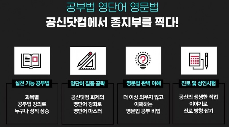 강성태의 공신닷컴, 공부법·영단어·영문법 완벽대비 패키지로 인기몰이 중