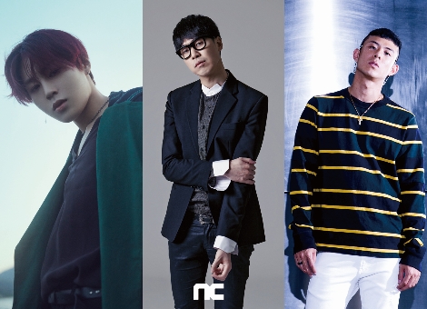 피버뮤직 참가 아티스트. 왼쪽부터 하성운, 정준일, 빈지노. 사진=엔씨소프트