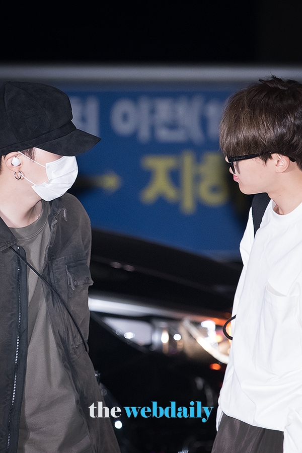 방탄소년단(BTS) 슈가-지민, 인천국제공항 출국 현장