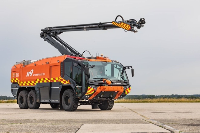 무인파괴방수탑차.(사진제공=울산시)