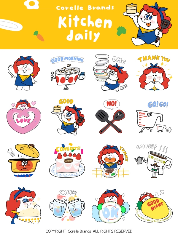 코렐 브랜드, 카카오톡 브랜드 이모티콘 공개