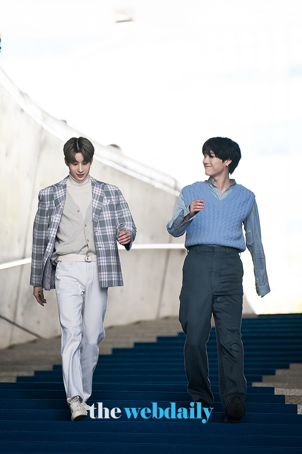 X1(엑스원) 한승우-조승연, 2020 S/S 패션위크 ' 엘엘이이 ' 컬렉션(사진: 최수영기자)