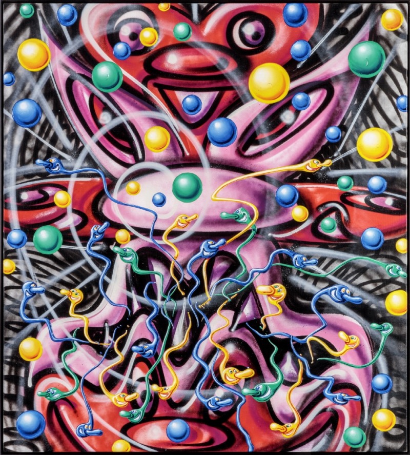 Kenny Scharf, Untitled, 2019, acrylic, spraypaint, silkscreen ink and glitter on Arches, 55.8 x 76.2cm (Edition of 20 plus 5 artist's proofs) / 사진제공=BAIK ART Seoul