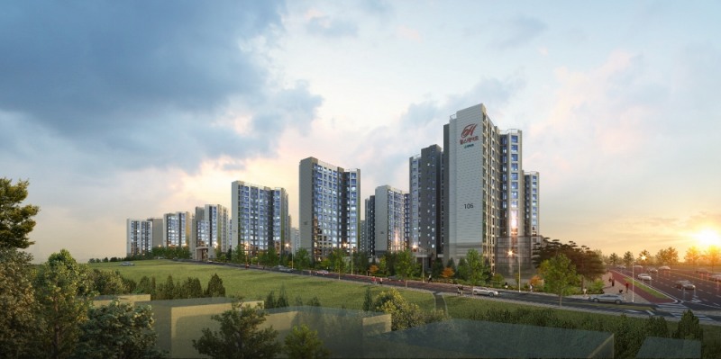 힐스테이트 푸르지오 수원 투시도.