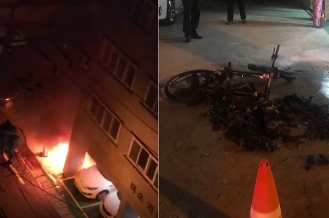 방화현장.(사진제공=부산경찰청)