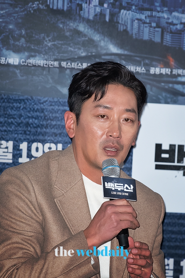 하정우, 영화 '백두산' 언론시사회 현장 (사진:최수영기자)