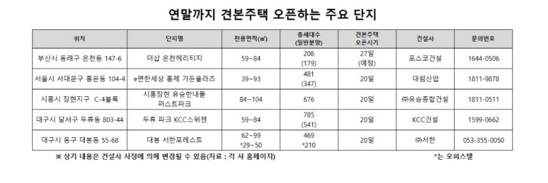 연말 비수기 잊은 분양시장…규제 전 쏟아내려 ‘분주’