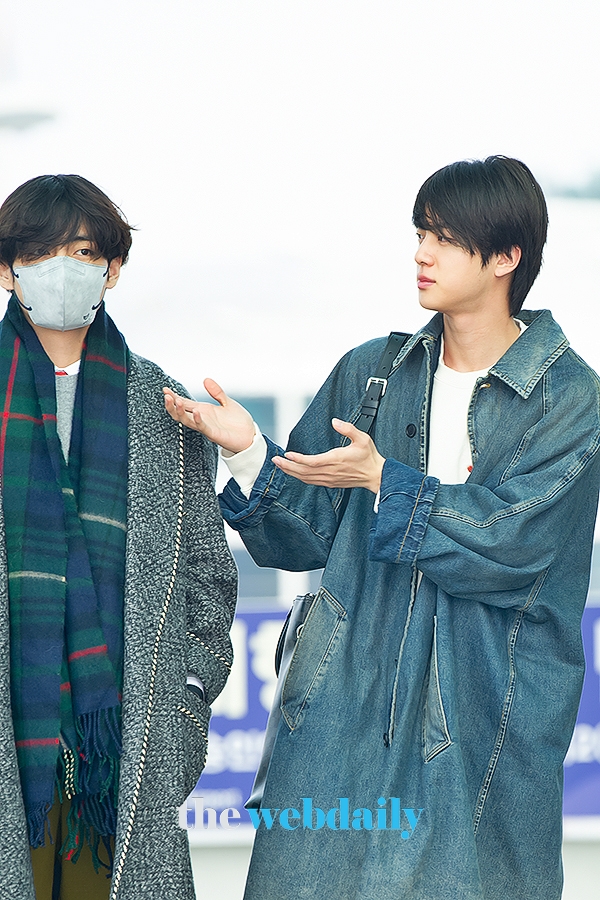 방탄소년단(BTS) 뷔-진, 인천국제공항 출국 현장 (사진:최수영기자)