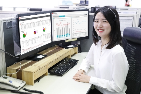K쇼핑 직원이 차세대 시스템을 통해 일하는 모습. 사진=KTH
