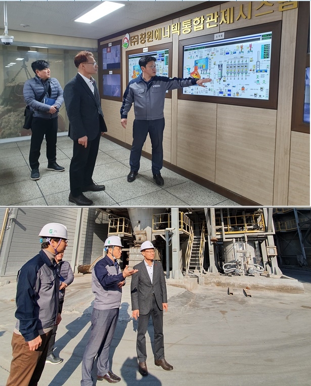 신진수 낙동강유역환경청장이 1월 3일 오후 ㈜창원에너텍 공장을 방문, 미세먼지 사업장 관리현황에 대한 설명을 청취하고 있다.(사진제공=낙동강청)