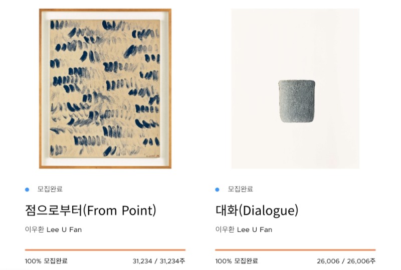 이우환 화백 대표작, 591명이 공동 소유로 펀딩 종료