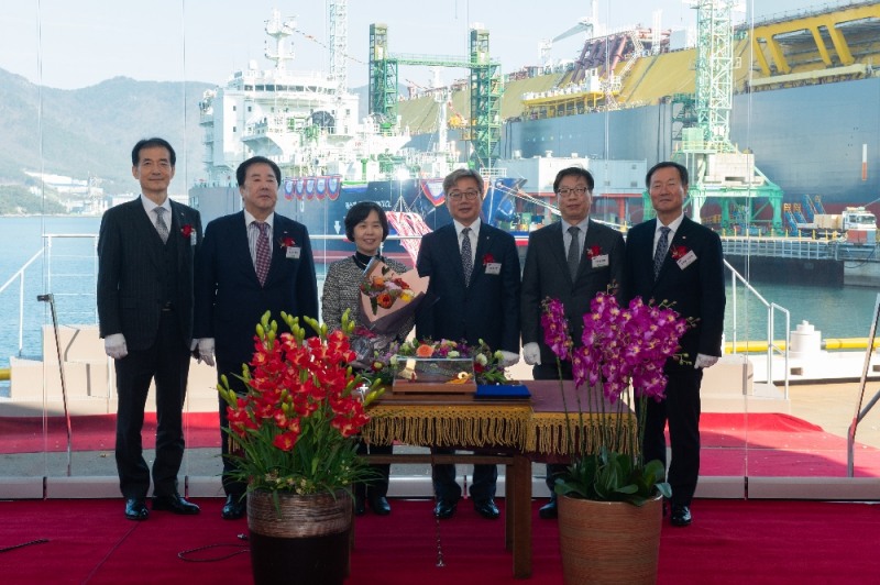제주전용 LNG수송선 SM JEJU LNG 2호 명명식 행사 전경. (사진=한국가스공사)