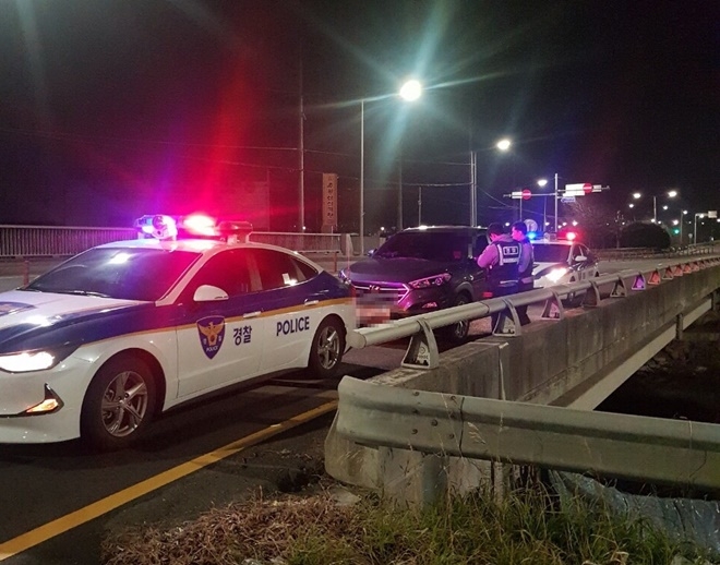 음주 도주차량을 검거.(사진제공=부산경찰청)