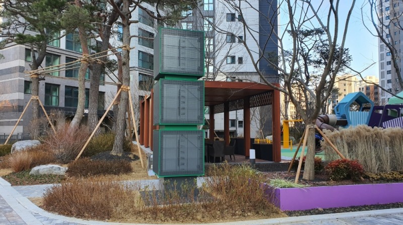 실외 미세먼지 저감설비.(사진=삼성물산)