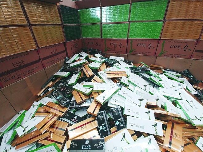 압수한 국산담배.(사진제공=부산본부세관)