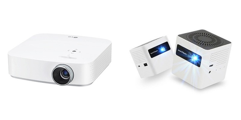 LG전자 시네빔 PF50KA(좌) 이노아이오 스마트빔3(우)