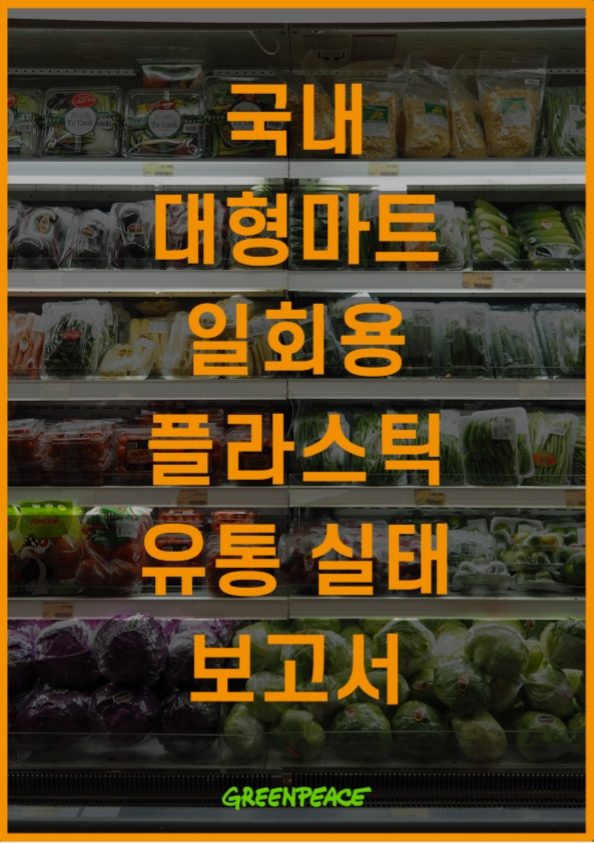 국내 대형마트 일회용 플라스틱 유통실태 보고서.