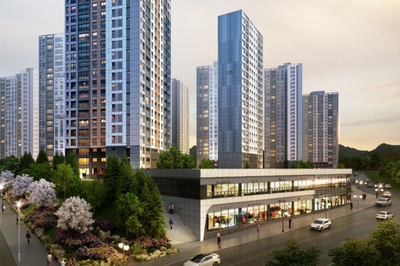 포레나 천안 두정 단지 내 상가 투시도