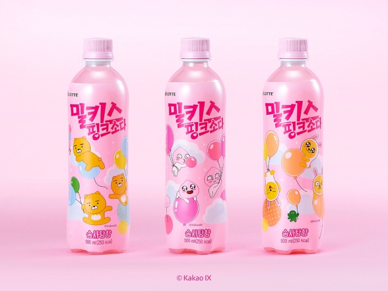 롯데칠성음료 ‘밀키스 핑크소다 카카오프렌즈 에디션’ 출시