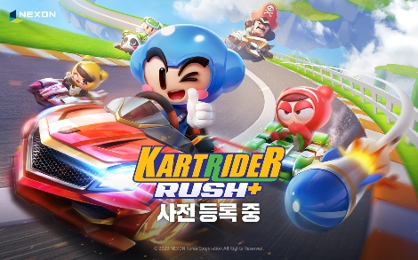 카트라이더 러쉬플러스의 글로벌 사전등록 안내 이미지. 사진=넥슨