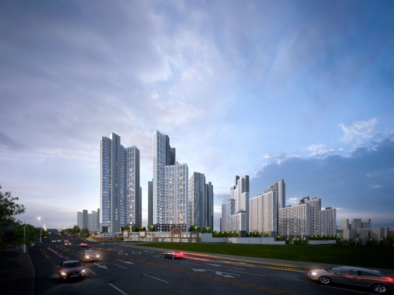 인천시 동구 송림동 금송구역 재개발 단지 측면 투시도.(사진=DB)