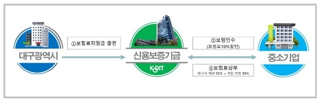 대구광역시 보험료지원 협약보험 기본 구조도. 사진=신용보증기금