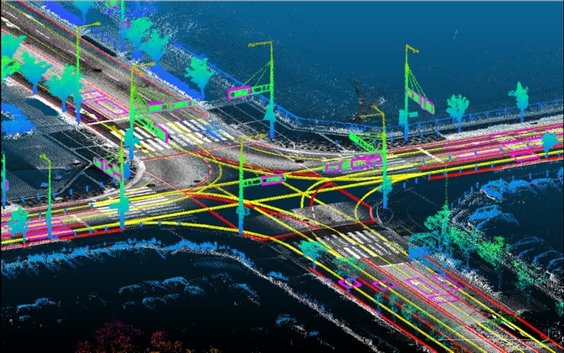 고정밀지도데이터 이미지.(사진=맵퍼스)