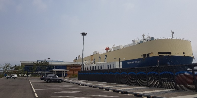 인천항 크루즈 부두에 계류중인 MORNING CECILIE호.(사진= 인천항만공사)