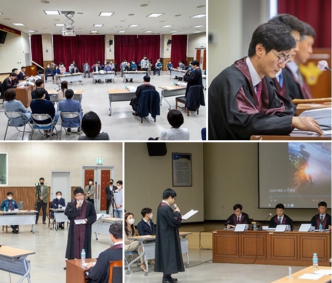 13일 남부서에서 부산경찰청장이 참석한 가운데 열린 책임수사 실현을 위한 모의법정.(사진제공=부산경찰청)