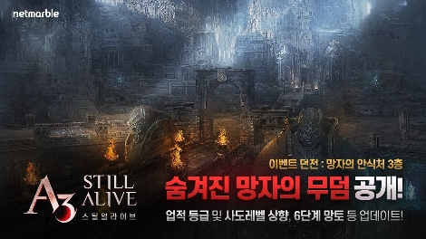 ‘A3 스틸얼라이브’ 숨겨진 망자의 무덤 업데이트 안내 이미지. 사진=넷마블