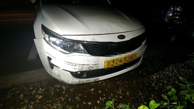 6일 오전 1시57분경 부산 남구 광안대교 하판에서 물피 사고 내고 난폭운전 도주 음주 택시운전자 검거.(사진제공=부산경찰청)