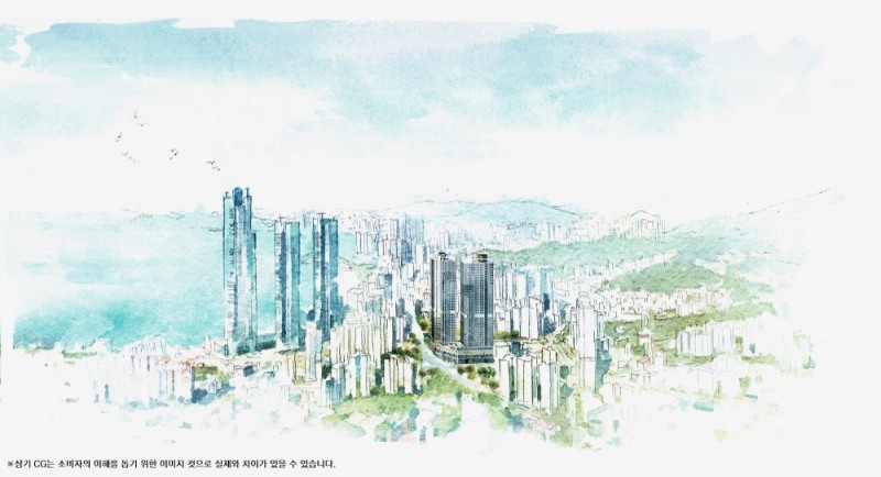 해운대 중동 스위첸 스케치 이미지컷