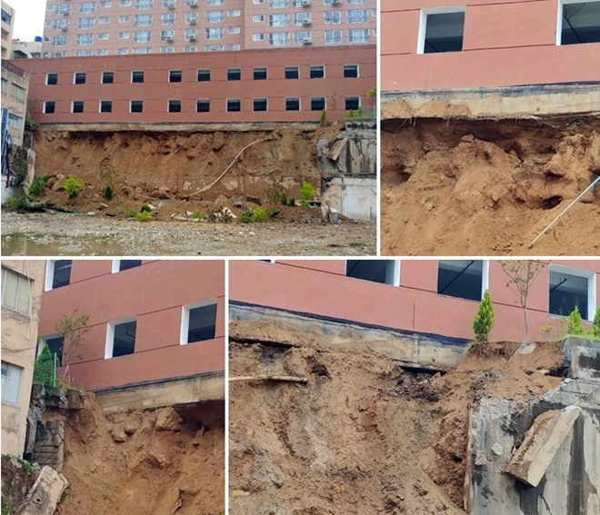 부산 금정구 구성동 축대붕괴 현장.(사진제공=부산경찰청)