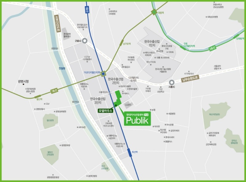 현대지식산업센터 가산 퍼블릭 위치도.(사진=현대건설)