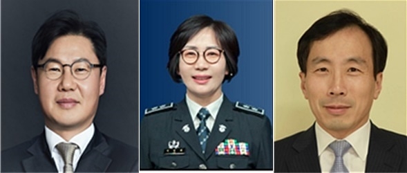(사진왼쪽부터)신임 강성국 법무실장, 이영희 교정본부장, 류혁 감찰관.(사진제공=법무부)