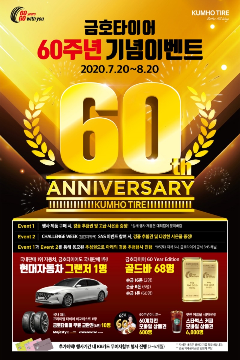 금호타이어 60주년 기념 이벤트 포스터. (사진=금호타이어)