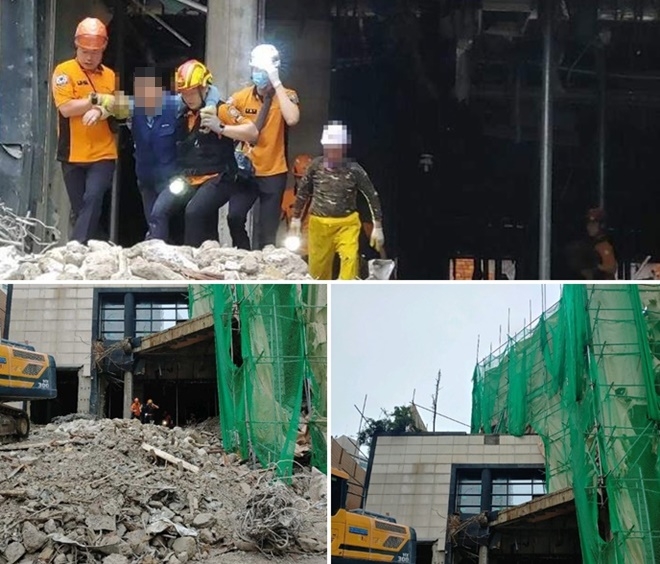 28일 오전 부산연제구 미라보호텔서 안전사고 발생. (사진제공=부산경찰청)