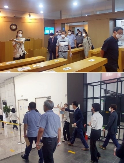 8월 21일 ‘2021 대한민국 독서대전’ 유치 현장실사단, 부산솔로몬로파크 찾아 현장실사를 하고 있다.(사진제공=부산솔로몬로파크)