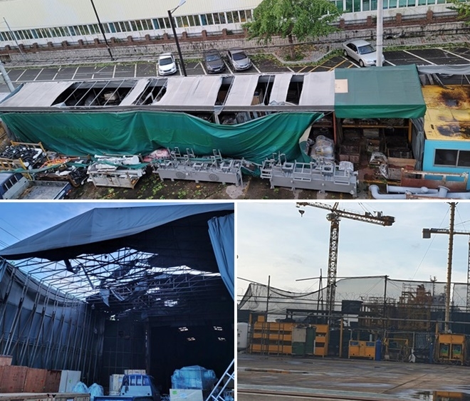 태풍 마이삭 피해기업 현장.(사진제공=부산상공회의소)