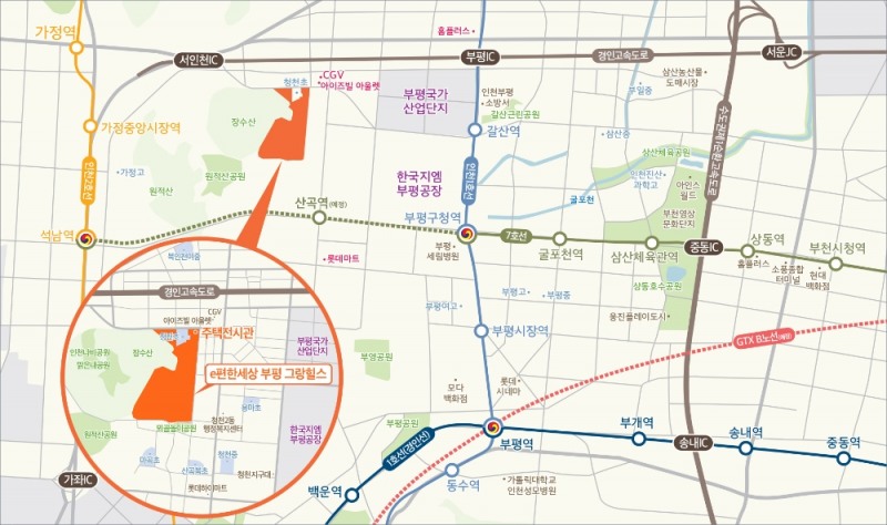 e편한세상 부평 그랑힐스 위치도.(사진=대림산업)