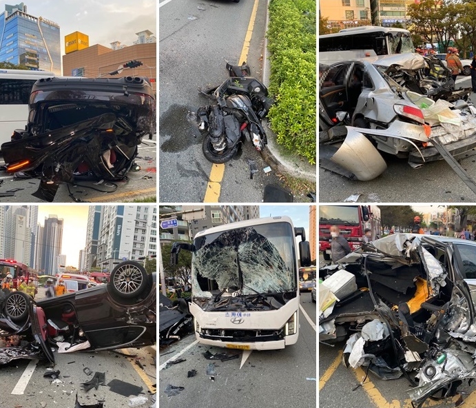 7중교통사고 현장.(사진제공=부산경찰청)