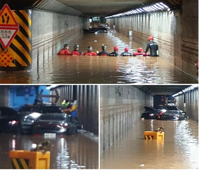 지난 7월 23일 폭우로 인한 초량지하차도 사망(3명)사고 현장.(사진제공=부산경찰청)